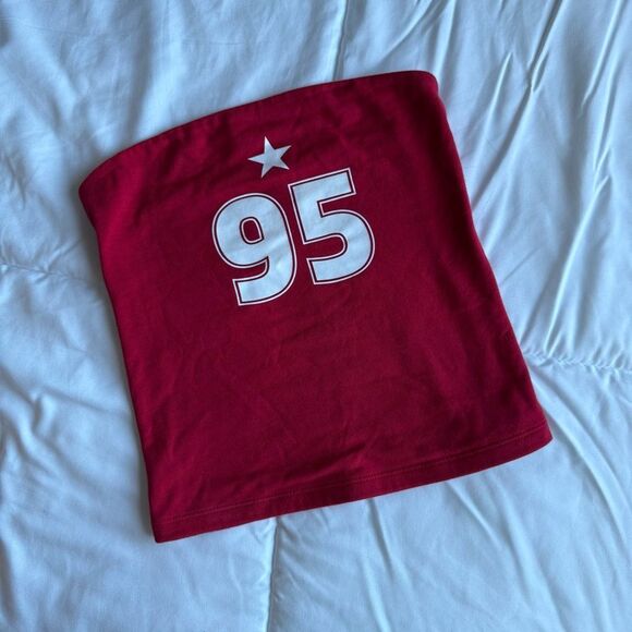 Wild Fable Red Graphic Tube Top, XXS - Picture 2 of 6